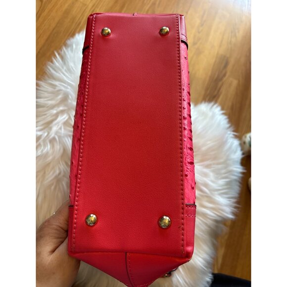 Pink Textured Handbag Ostrich Alligator With Gold Ring Accent shoulder purse PVC - Picture 10 of 16